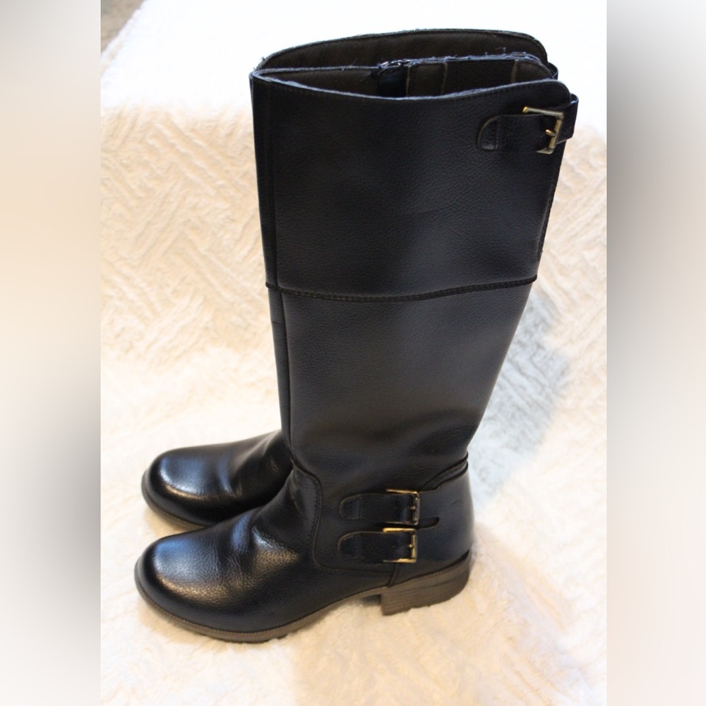 Clarks Riddle Phrase Black Tall Riding Boots Womens Size 6